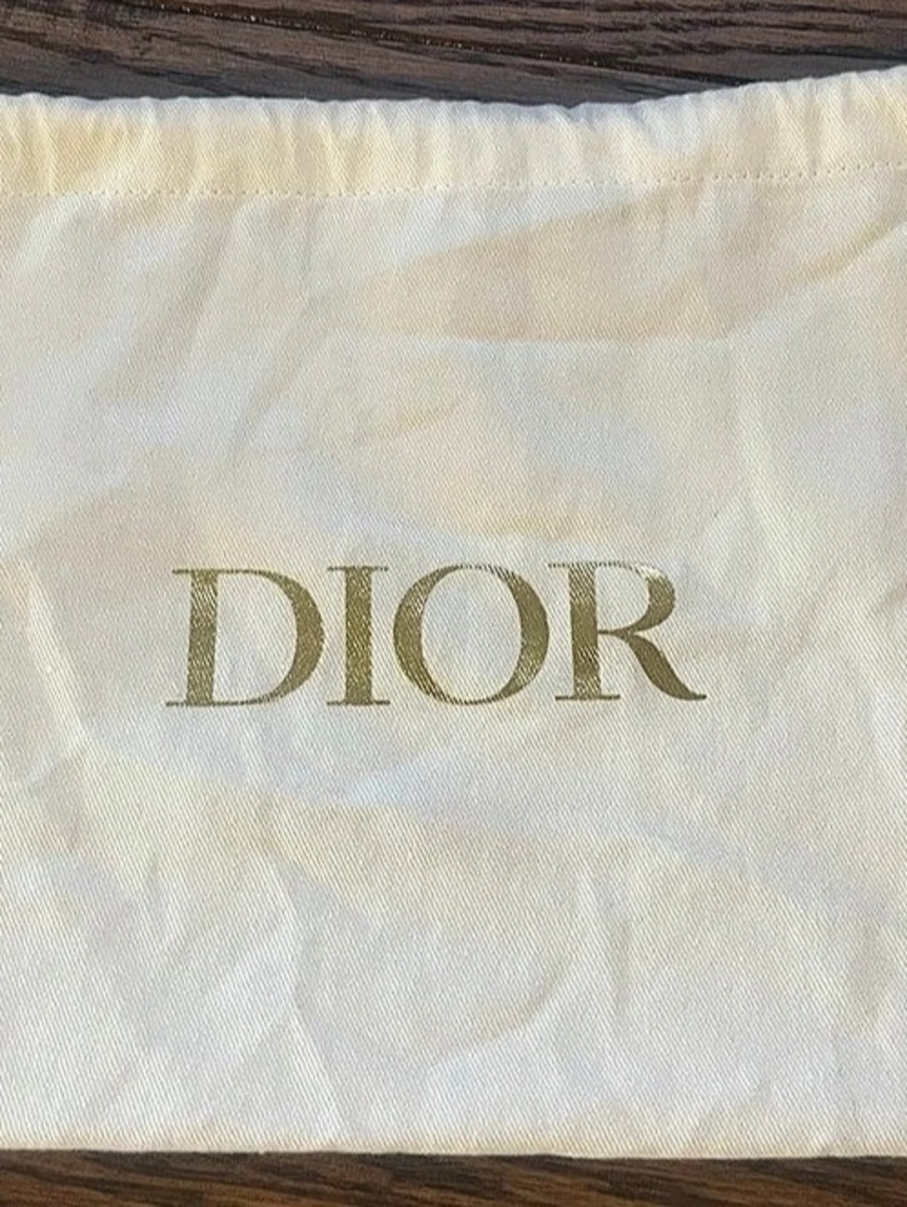 Dior Cotton Drawstring dust bag in White
